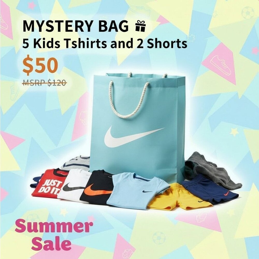 Mystery Nike Size Toddler Size 2T- Tshirt and Shorts Mystery Bag  New With Tags